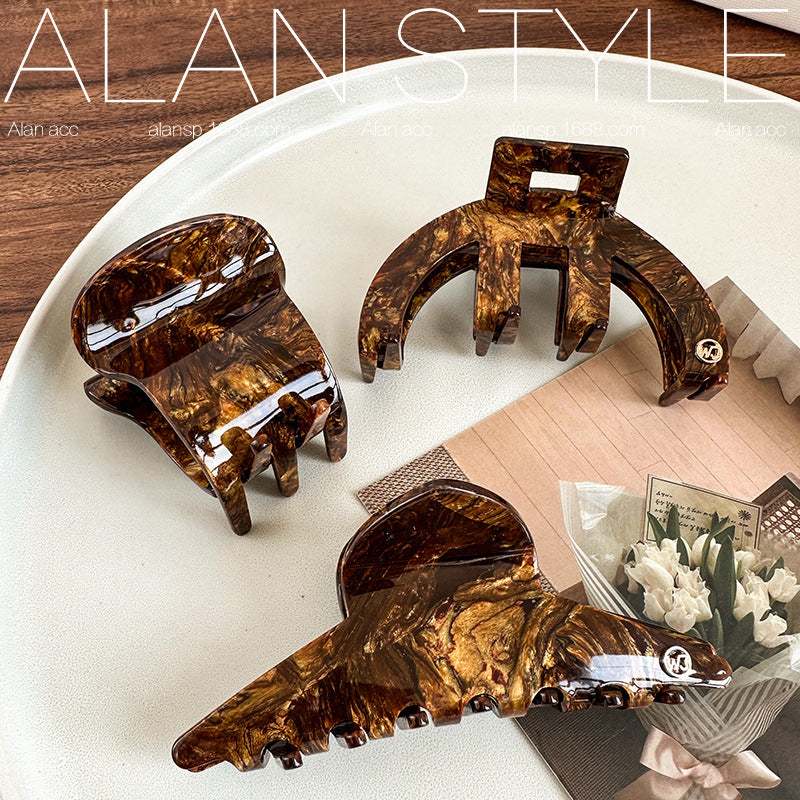 Wholesale France Acetic Acid High-end Wood Grain Color Shark Clip